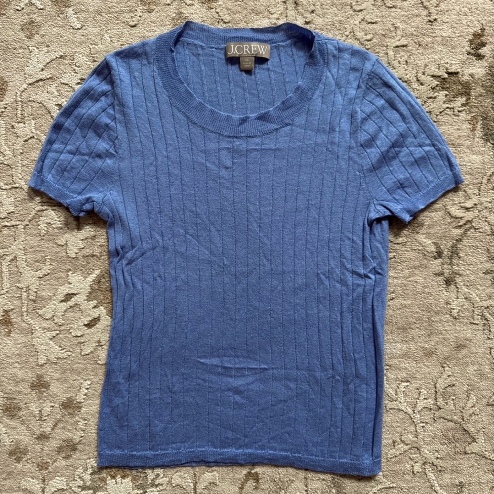 J. Crew Cashmere Blend Blue Tee